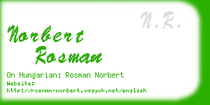 norbert rosman business card